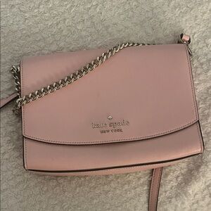 Kate Spade Blush Pink Crossbody Bag with Gold Chain